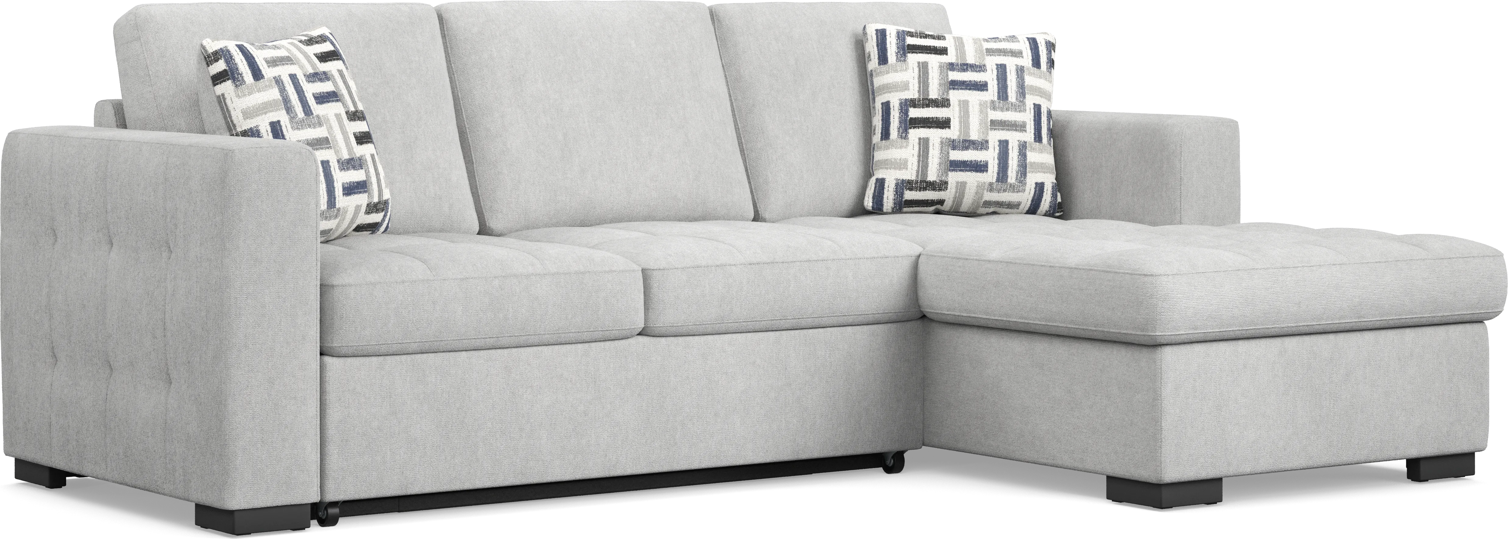 Geneva Gray 5 Pc Sleeper Sectional Living Room - Thumbnail - Image 3