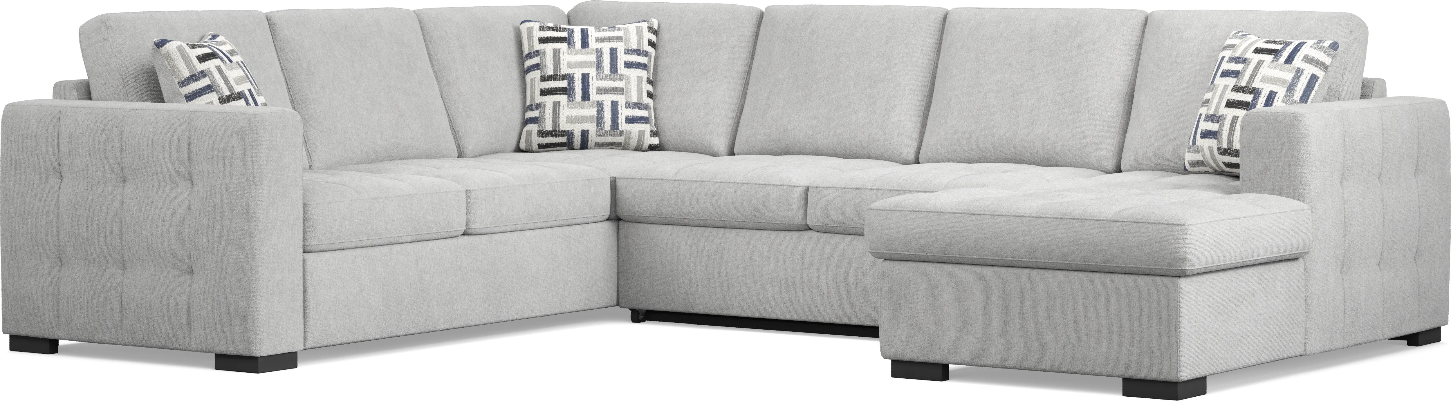 Geneva Gray 3 Pc Sleeper Sectional - Thumbnail - Image 1