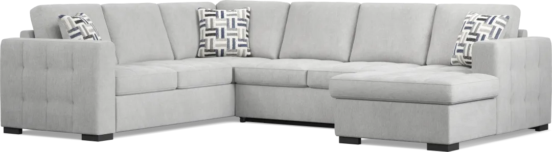 Geneva Gray 3 Pc Sleeper Sectional