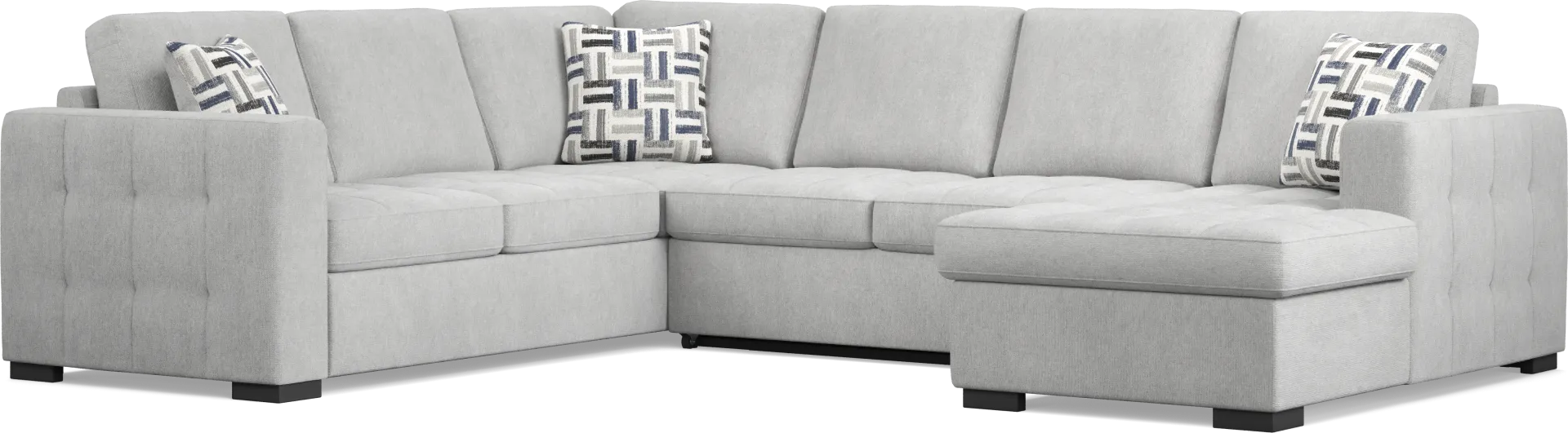 Geneva Gray 3 Pc Sleeper Sectional - Image 1