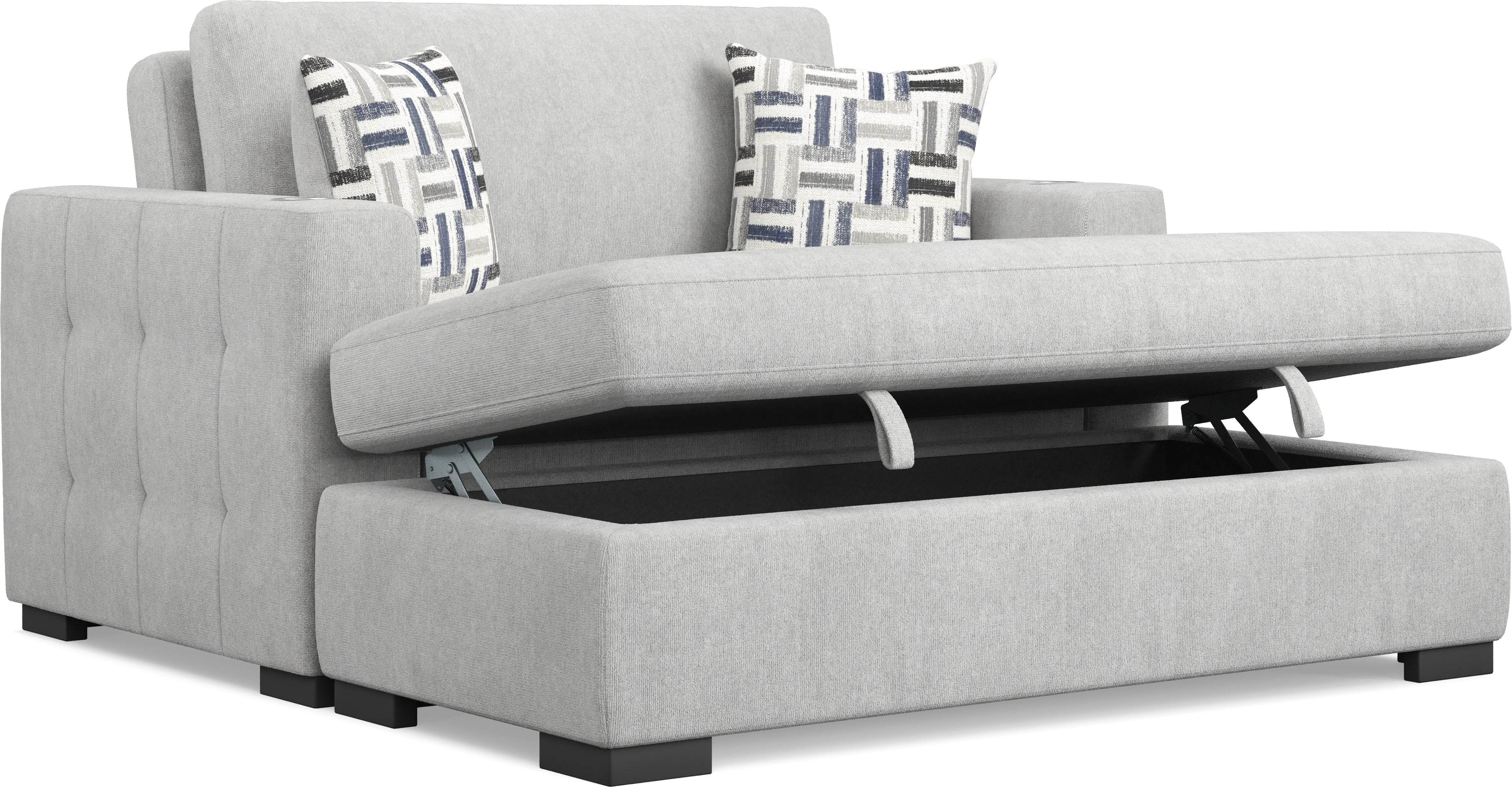 Geneva Gray 2 Pc Chaise - Thumbnail - Image 1