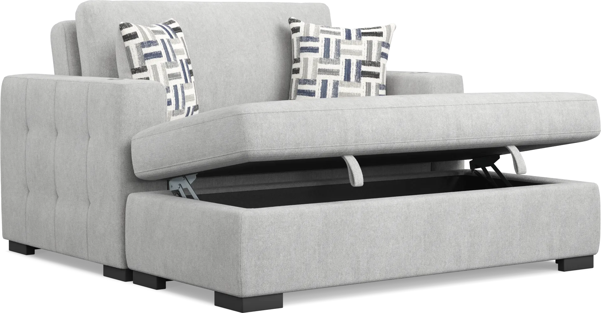 Geneva Gray 2 Pc Chaise - Image 1