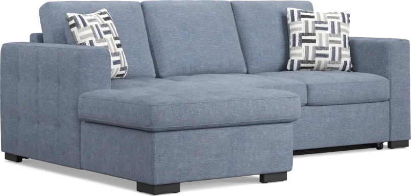 Geneva Blue 2 Pc Sleeper Sectional