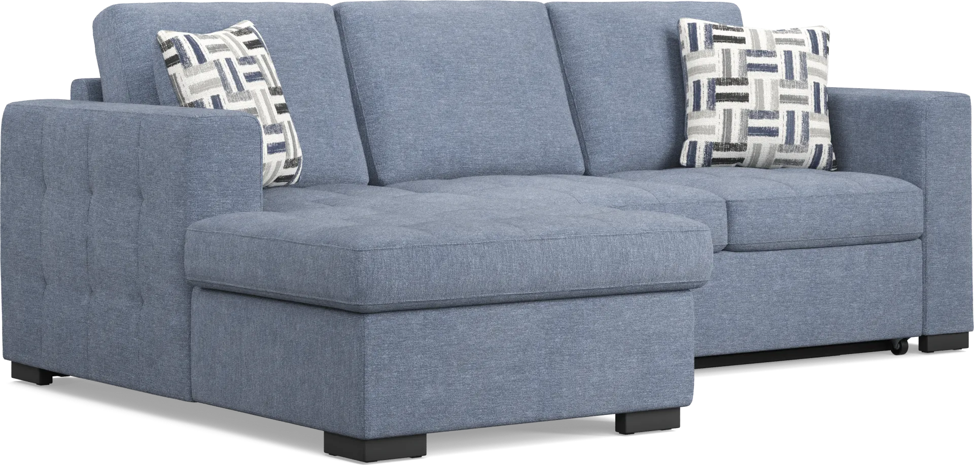 Geneva Blue 2 Pc Sleeper Sectional - Image 1