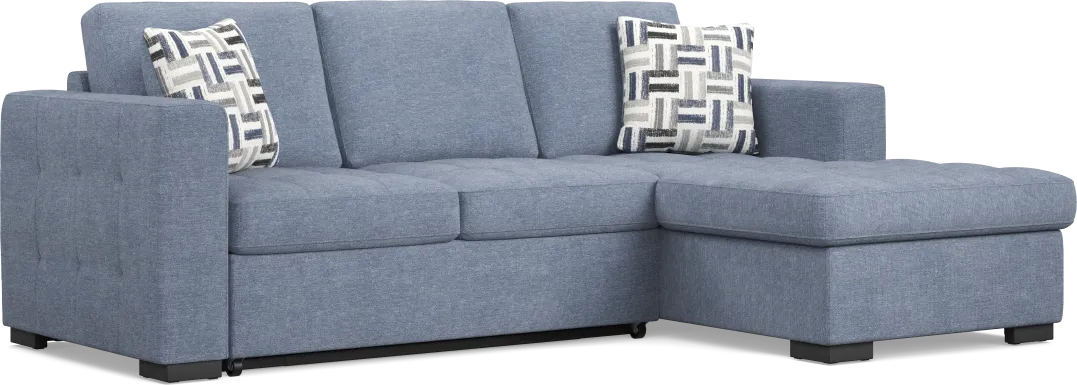 Geneva Blue 2 Pc Sleeper Sectional