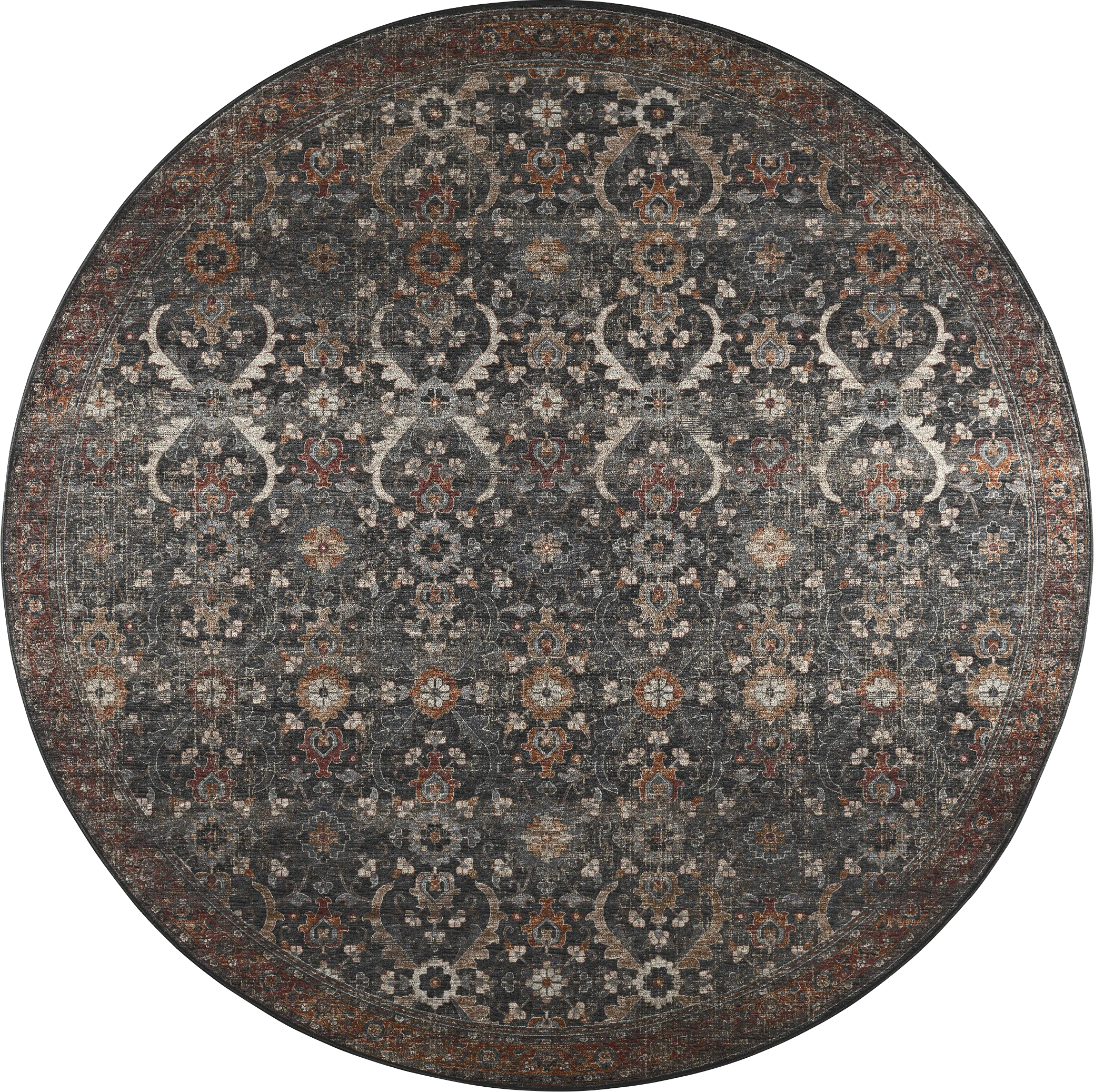 Carthage Blue 8' Round Rug - Thumbnail - Image 1