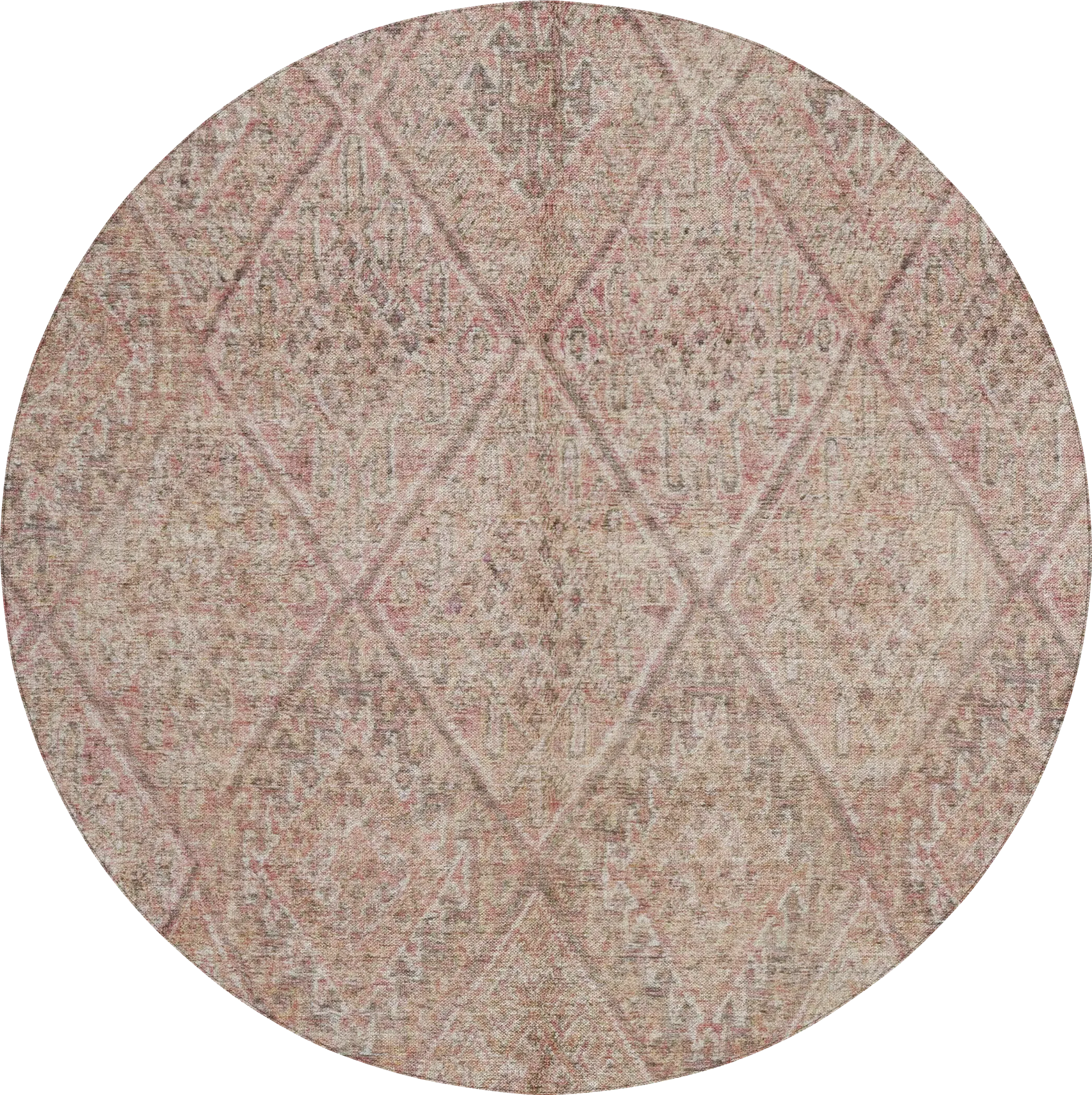 Karabell Pink 8' Round Rug - Thumbnail - Image 1