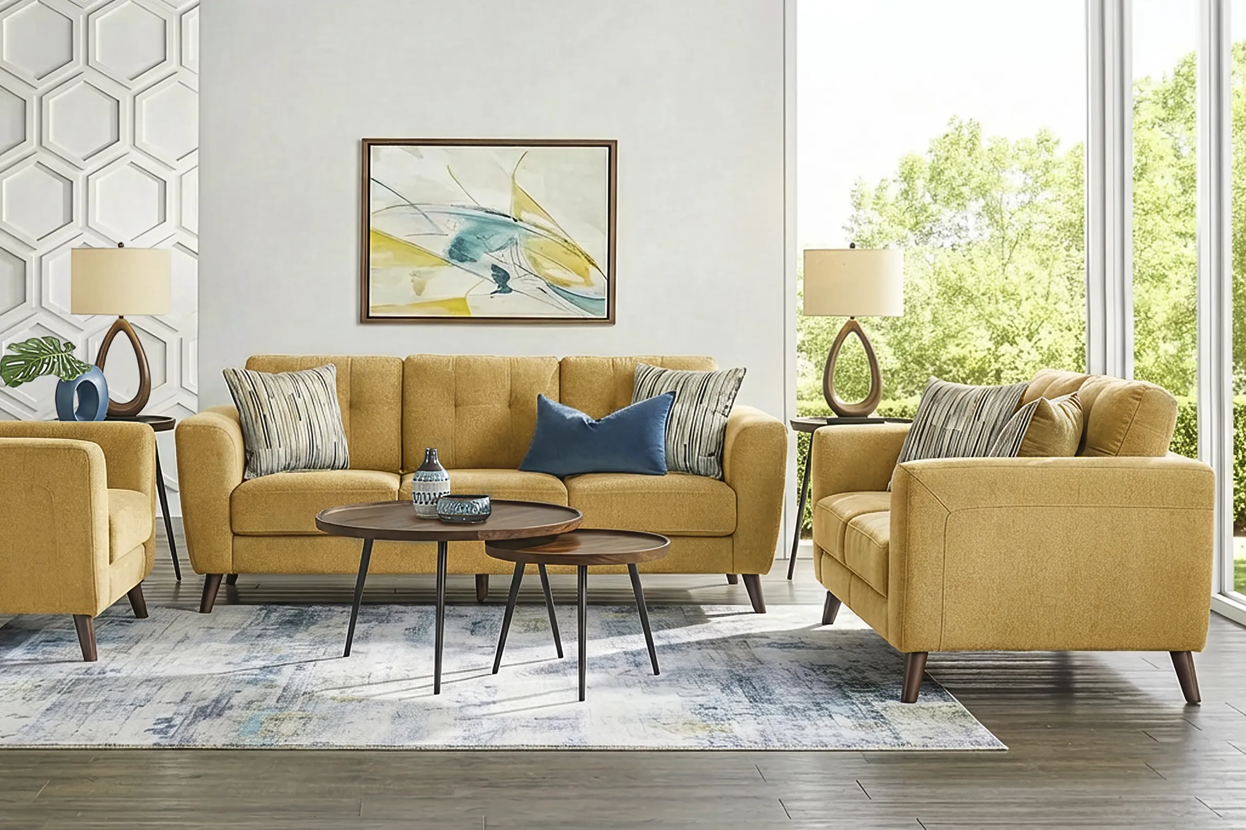 Market Row Yellow 5 Pc Living Room - Thumbnail - Image 1