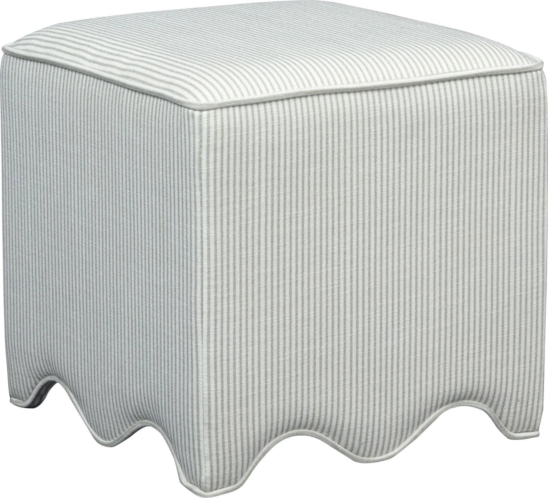 Frances Beige Ottoman - Image 1