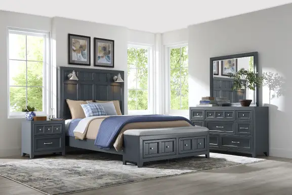 Owings Mill Graphite 7 Pc Queen Storage Bedroom
