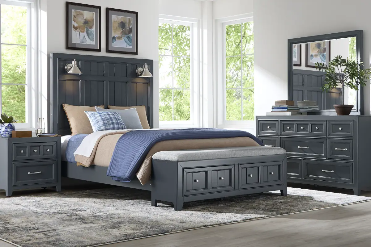 Owings Mill Graphite 5 Pc Queen Storage Bedroom