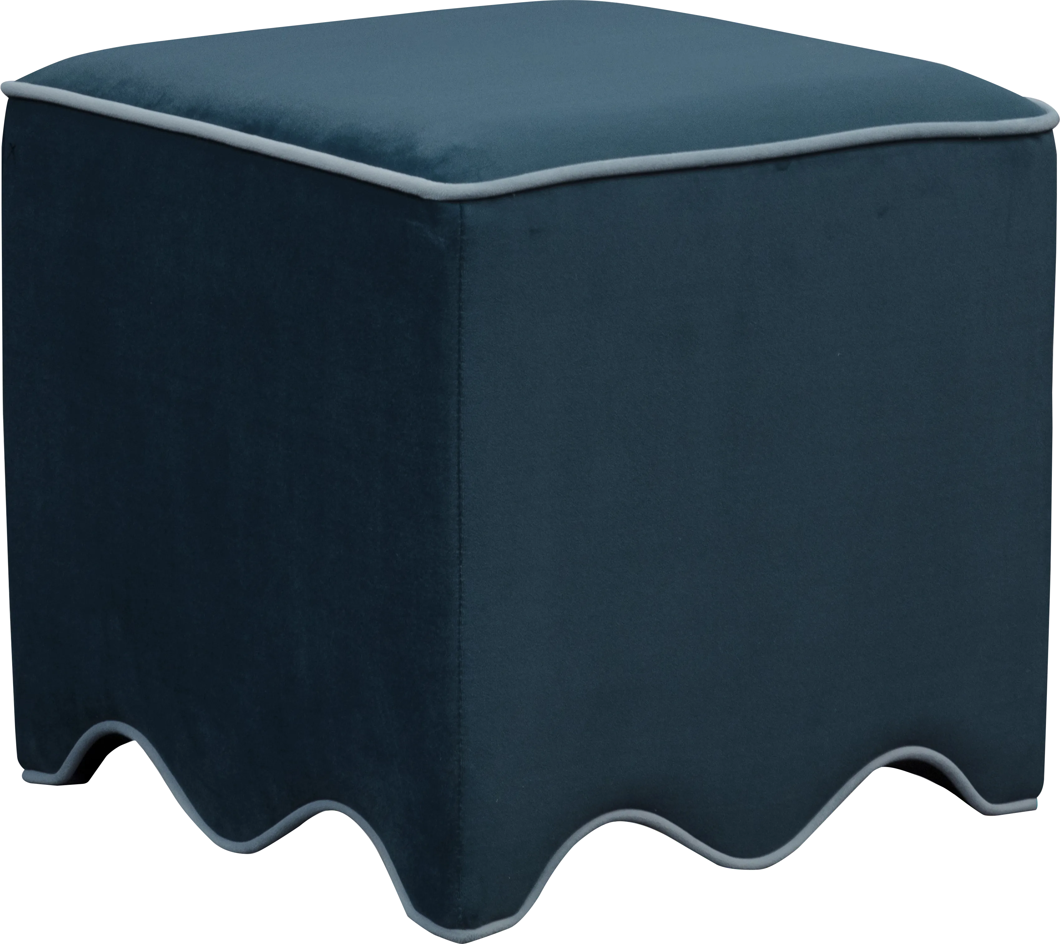 Frances Blue Ottoman - Thumbnail - Image 1