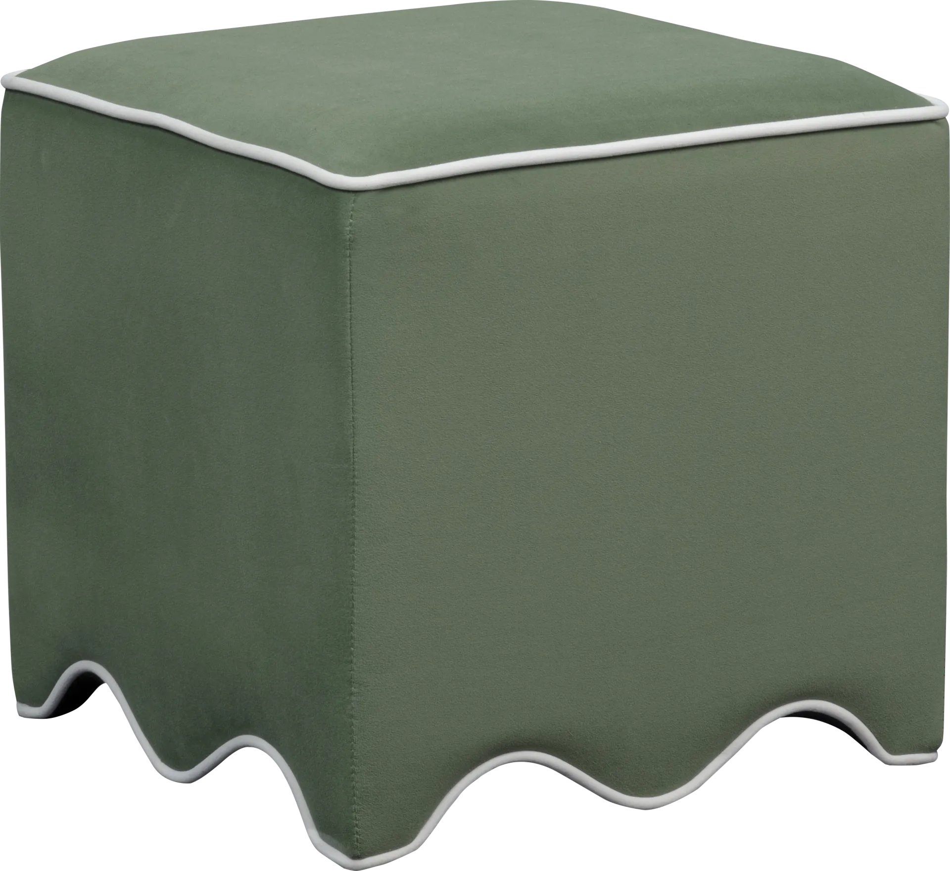 Frances Green Ottoman - Image 1
