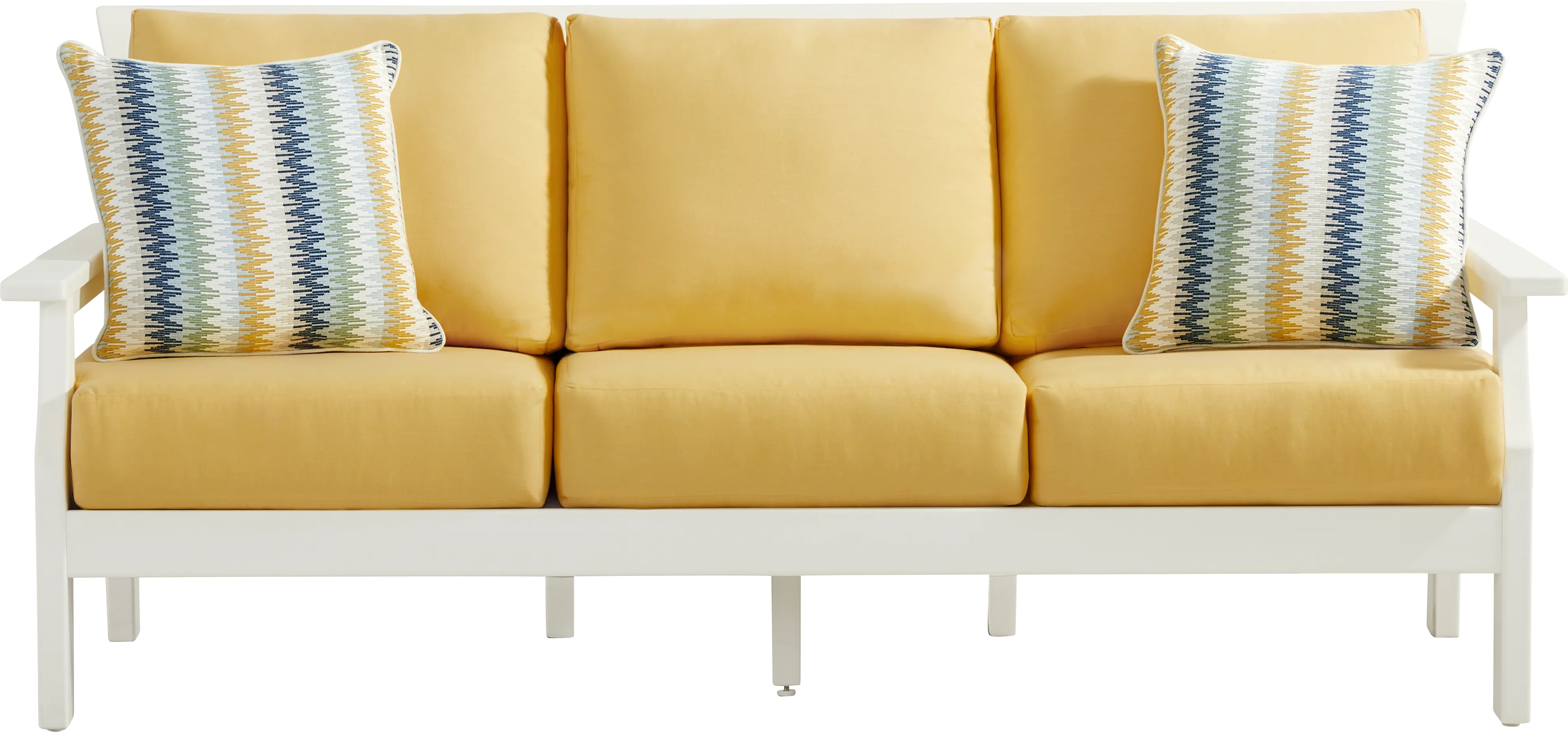 Eastlake White 3 Pc Outdoor Seating Set with Buttercup Cushions - Thumbnail - Image 2