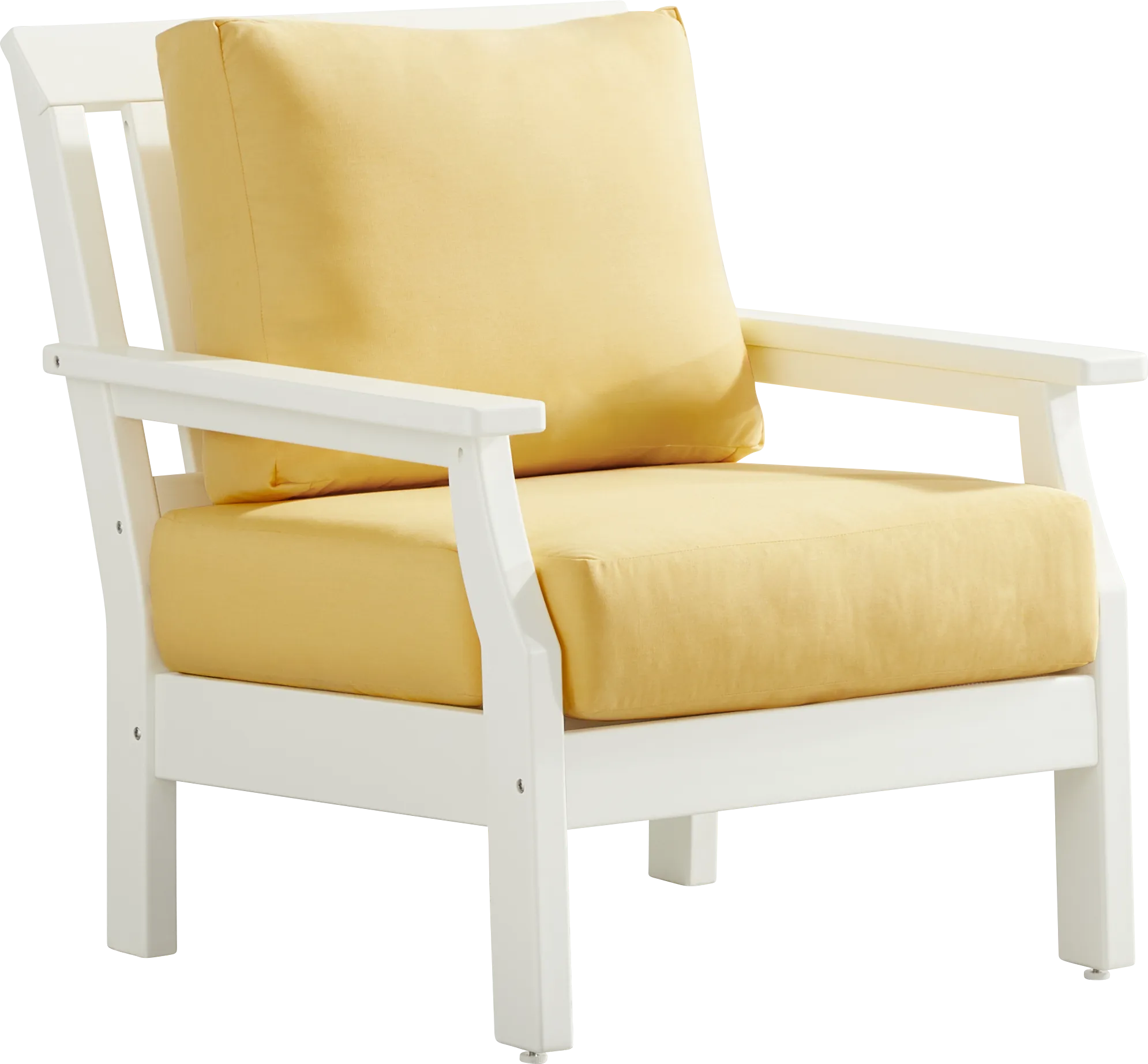 Eastlake White 3 Pc Outdoor Seating Set with Buttercup Cushions - Thumbnail - Image 6