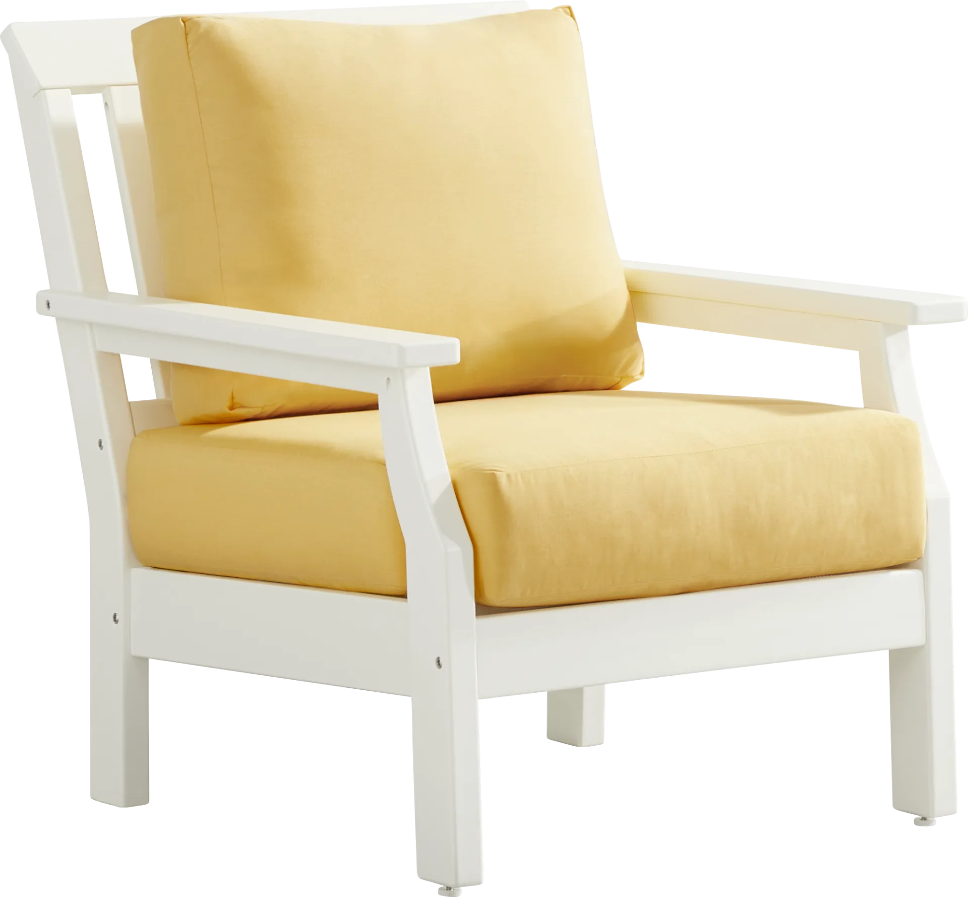 Eastlake White 3 Pc Outdoor Seating Set with Buttercup Cushions - Image 6
