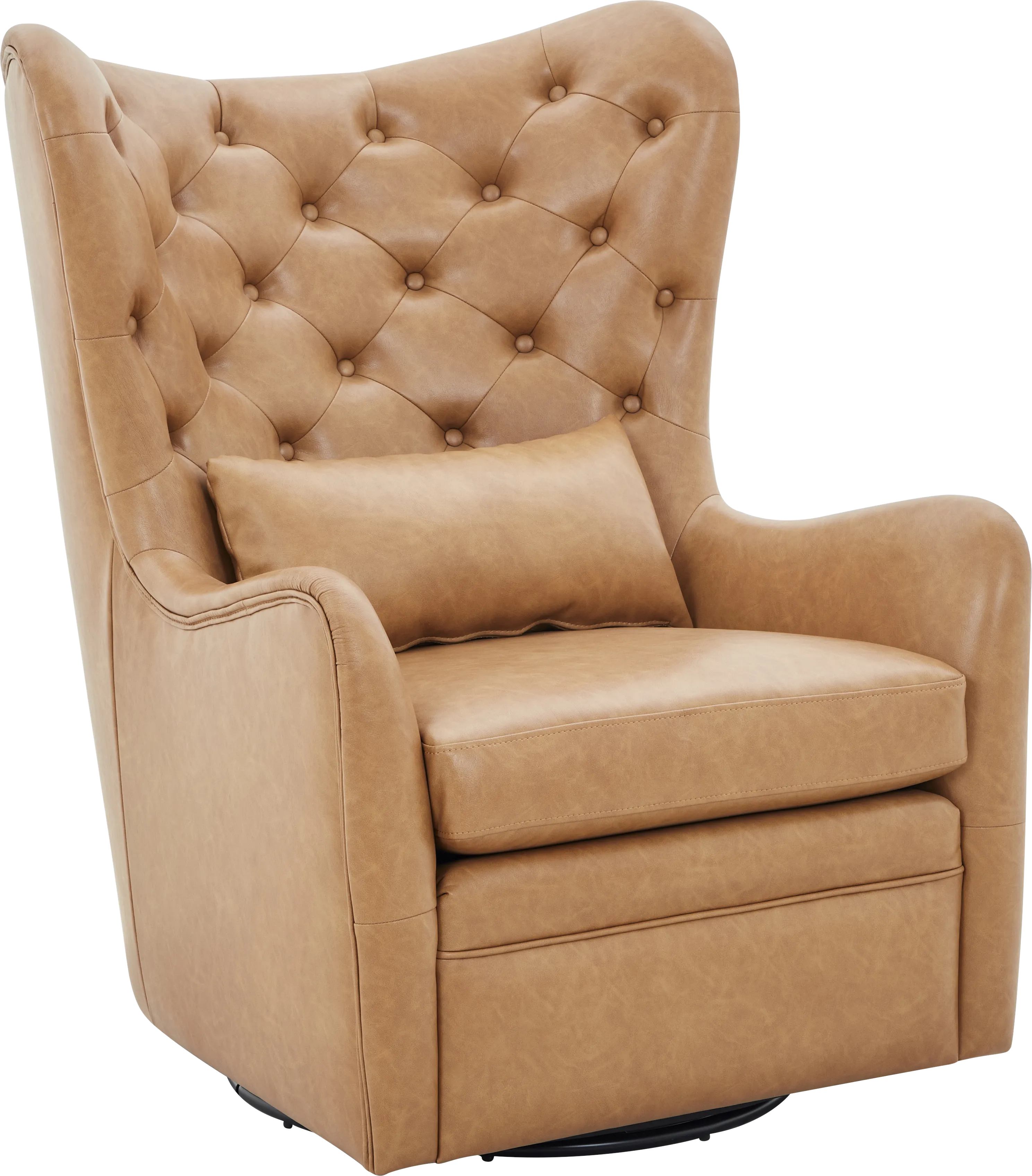 Velina Camel Swivel Chair - Thumbnail - Image 1