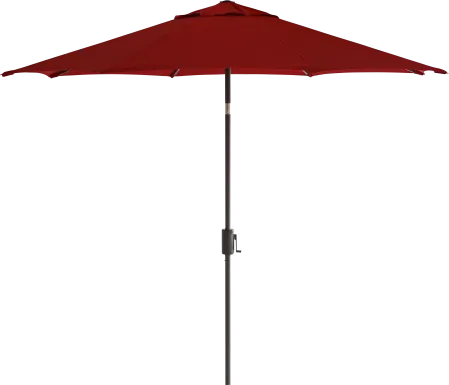 Doheny Point Bronze 9' Octagon Red Outdoor Umbrella