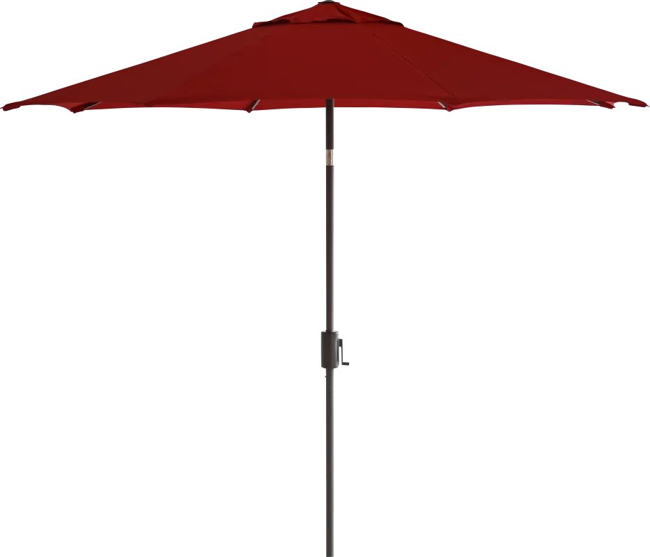 Doheny Point Bronze 9' Octagon Red Outdoor Umbrella