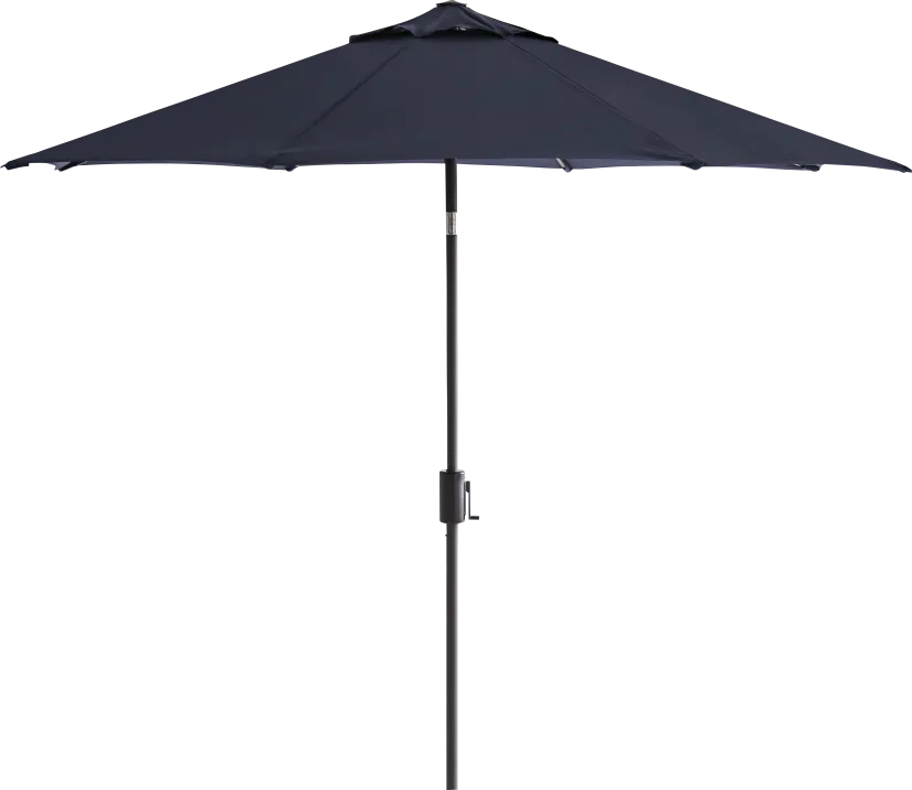 Doheny Point Bronze 9' Octagon Navy Outdoor Umbrella with 80 lb. Base