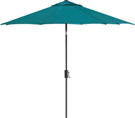 Doheny Point Bronze 9' Octagon Turquoise Outdoor Umbrella with 80 lb. Base