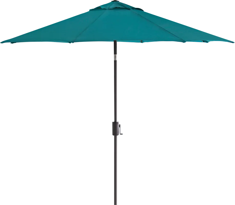 Doheny Point Bronze 9' Octagon Turquoise Outdoor Umbrella
