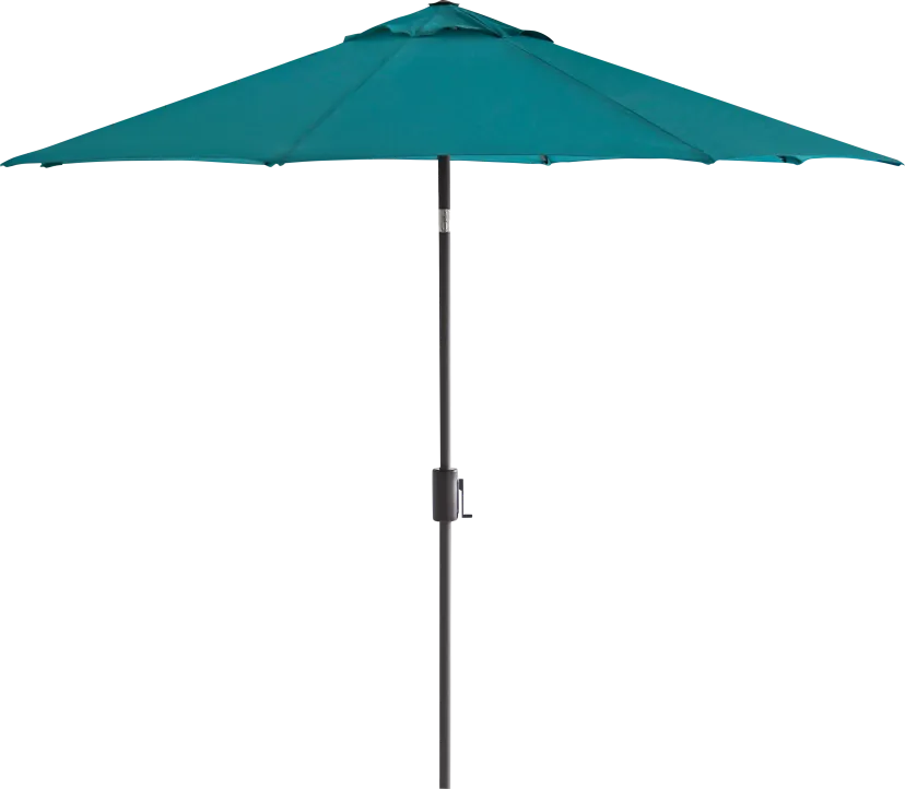 Doheny Point Bronze 9' Octagon Turquoise Outdoor Umbrella with 80 lb. Base