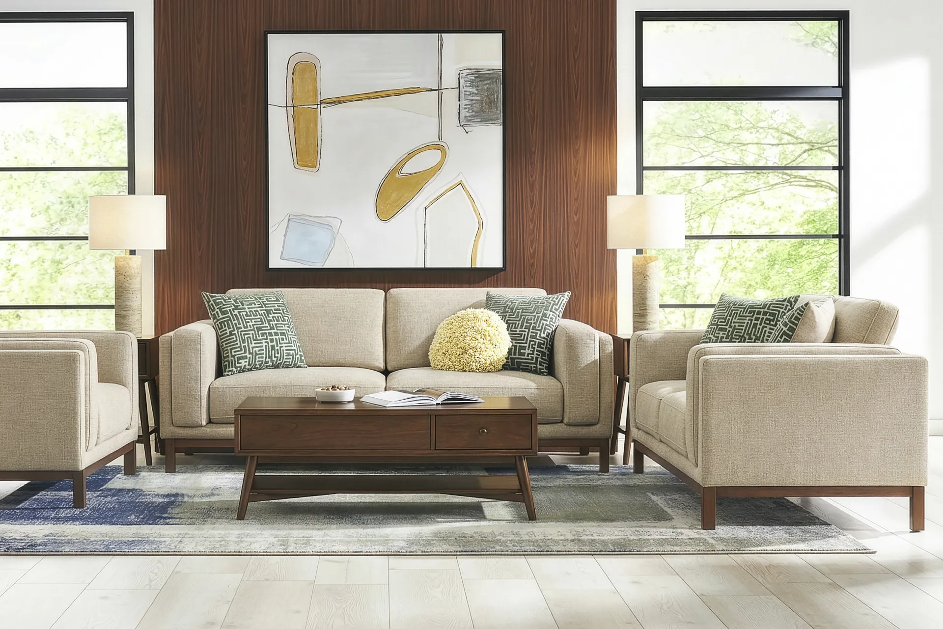Elena Court Beige Loveseat - Image 1