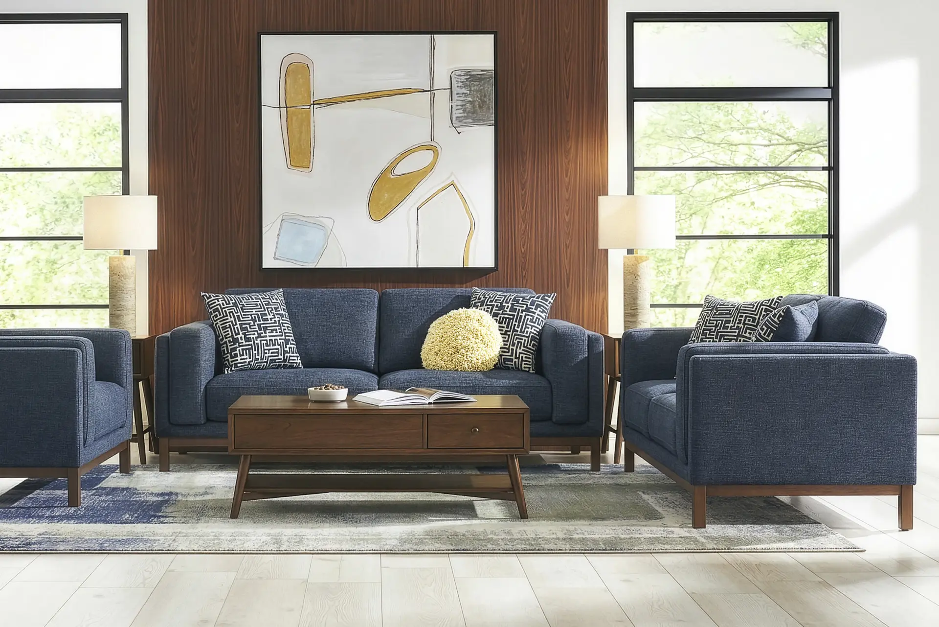 Elena Court Blue 2 Pc Living Room