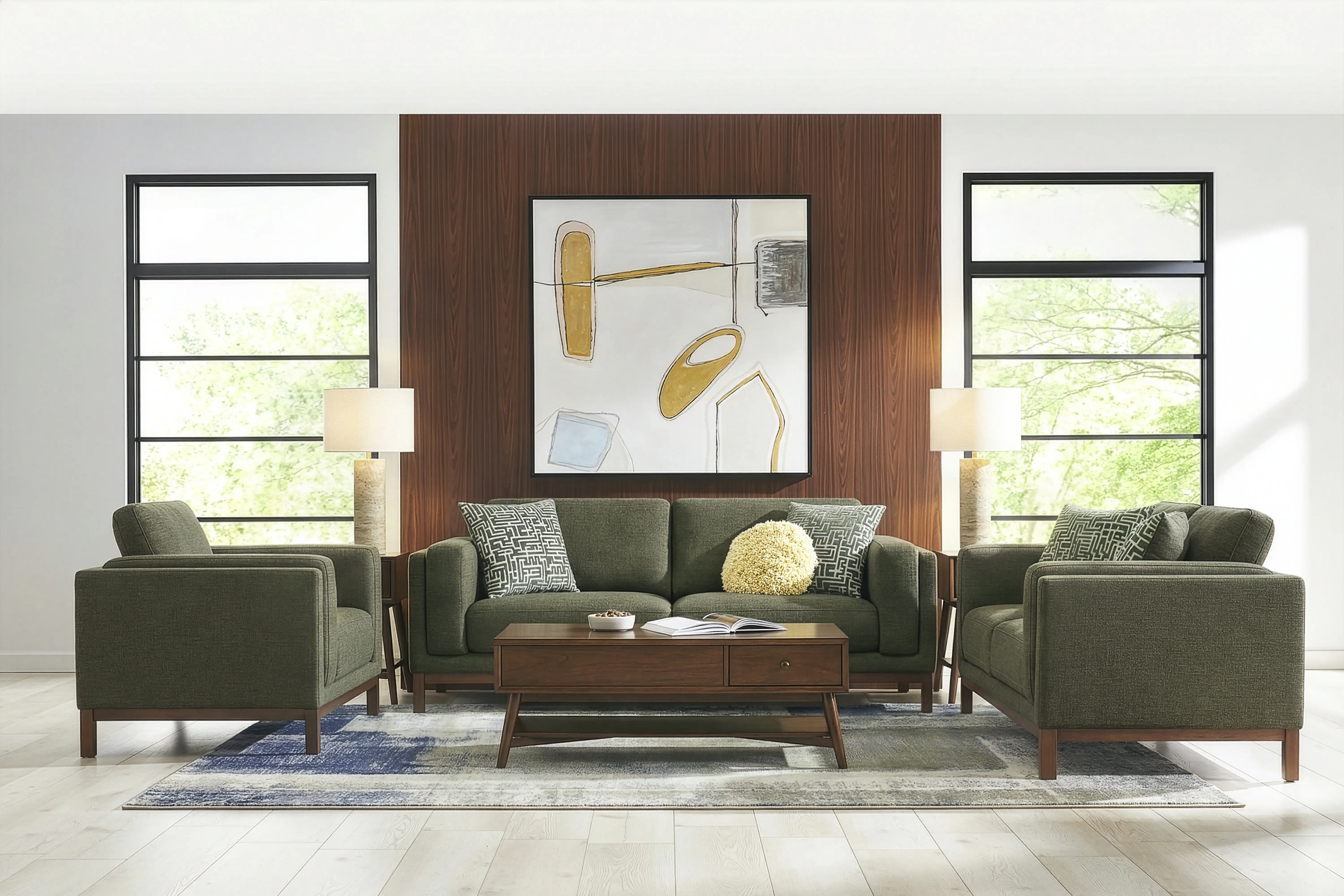 Elena Court Green Loveseat - Thumbnail - Image 2