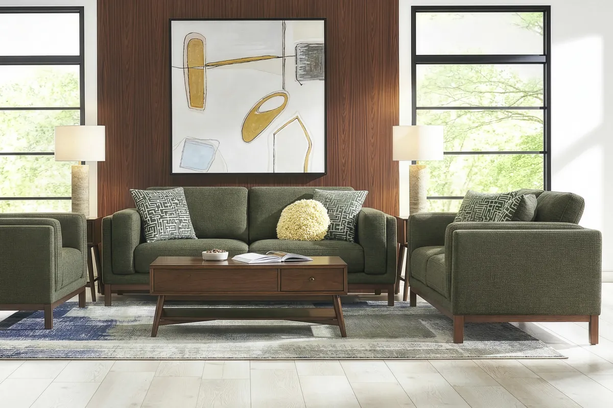 Elena Court Green 2 Pc Living Room
