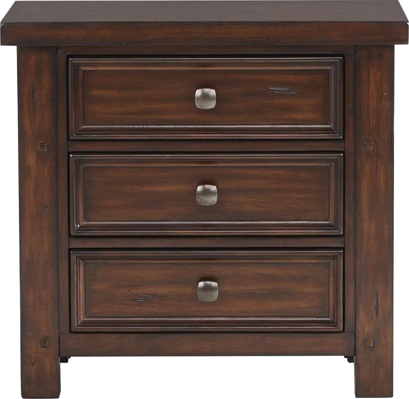 Emberton Dark Brown 3-Drawer Nightstand