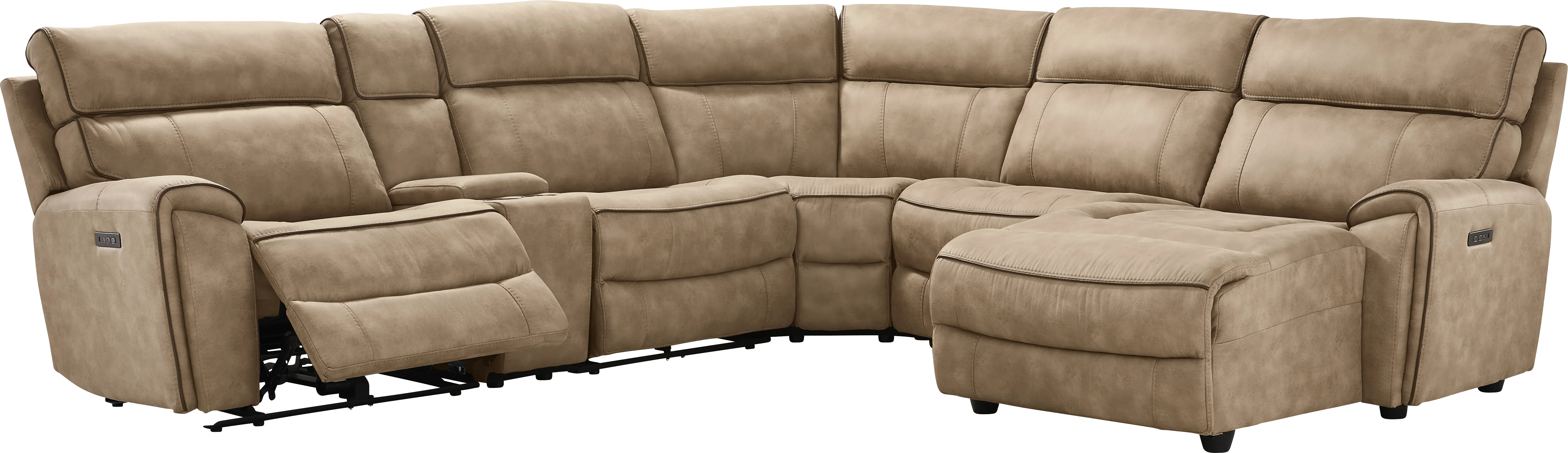 Bradshaw Place Stone 6 Pc Dual Power Reclining Sectional - Thumbnail - Image 1