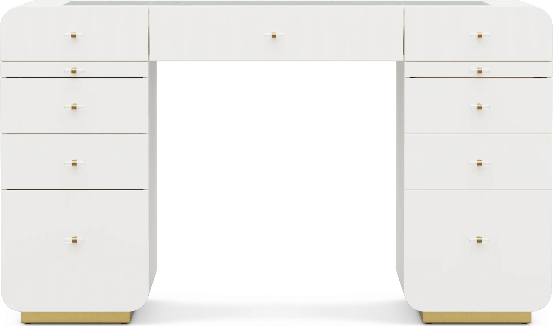 Kids Radiance White Double Pedestal Vanity Desk