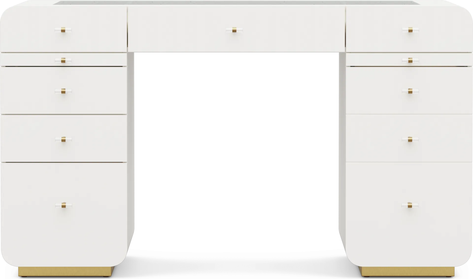 Kids Radiance White Double Pedestal Vanity Desk - Image 1