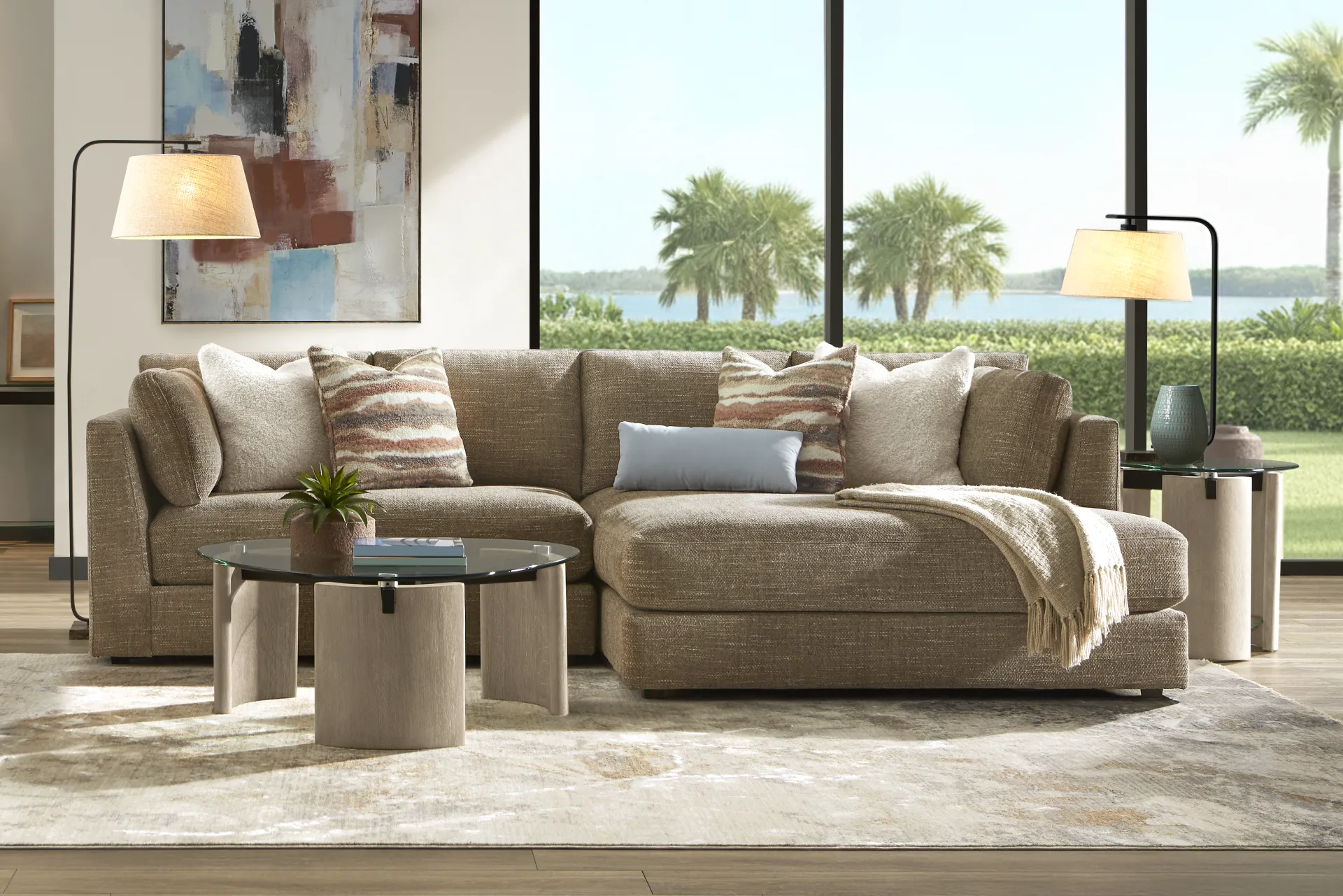 Sadie Falls Mink 2 Pc Sectional - Image 2