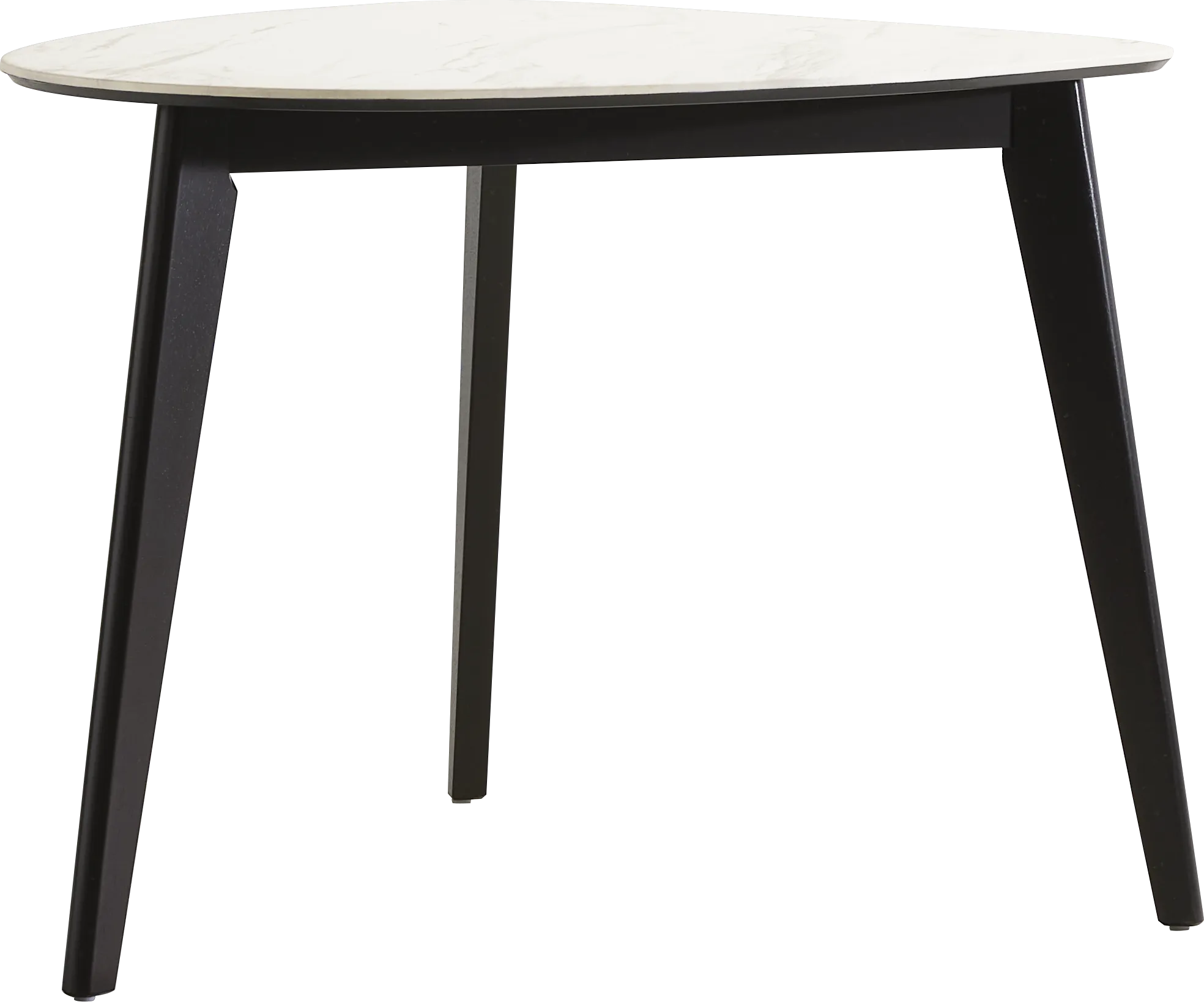 Javis White 4 Pc Half Oval Dining Room with Gray Side Chairs - Thumbnail - Image 2