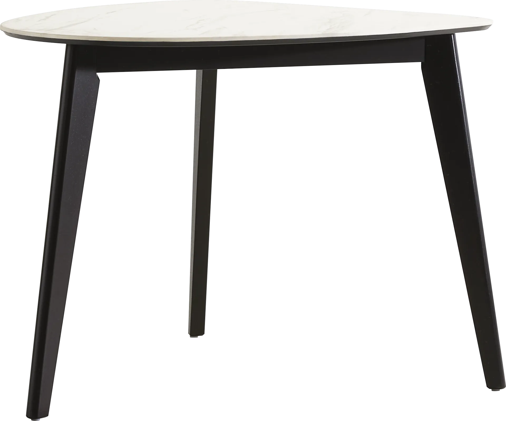 Javis White 4 Pc Half Oval Dining Room with Gray Side Chairs - Image 2