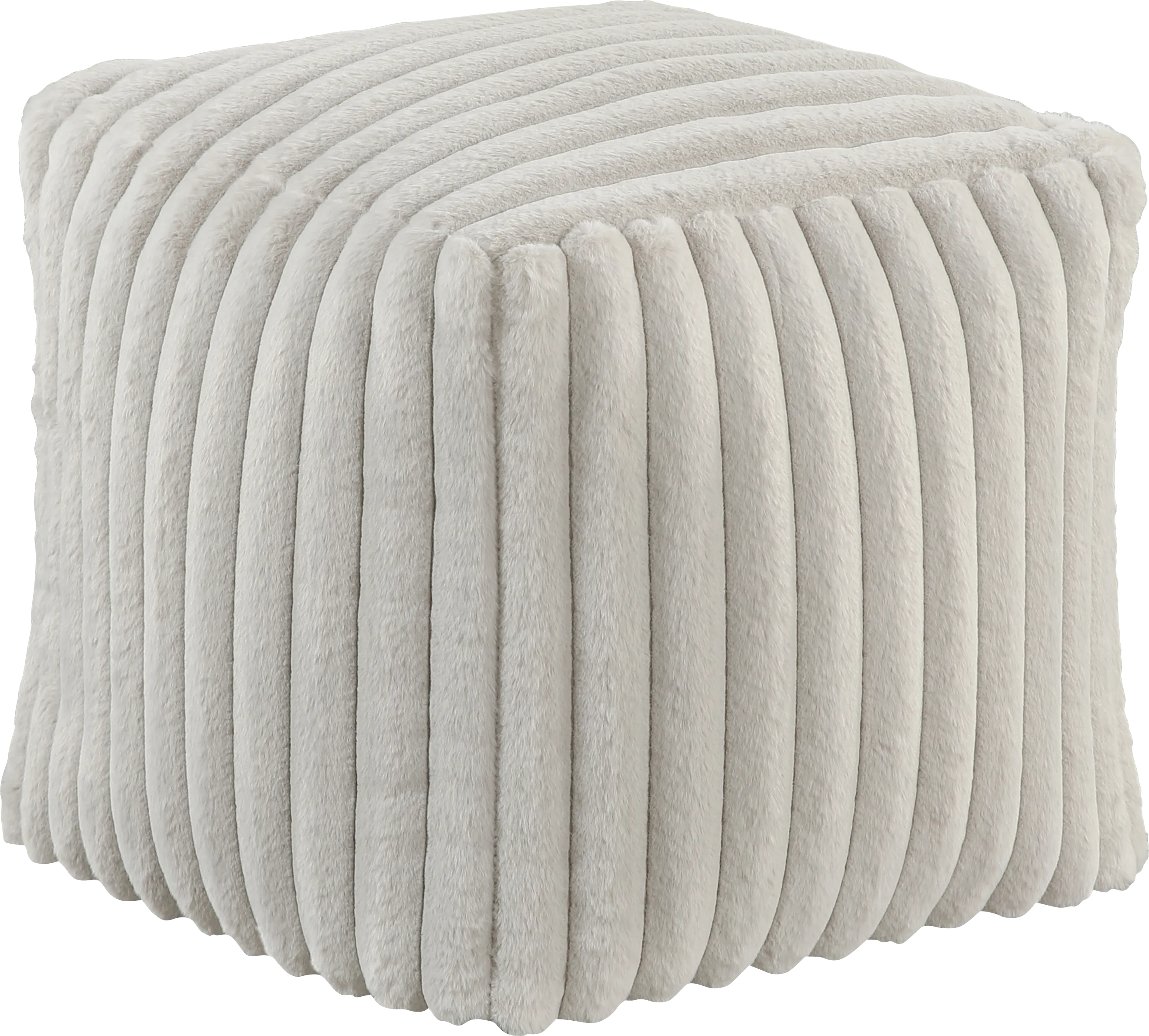 Buwel Off-White Pouf - Thumbnail - Image 1