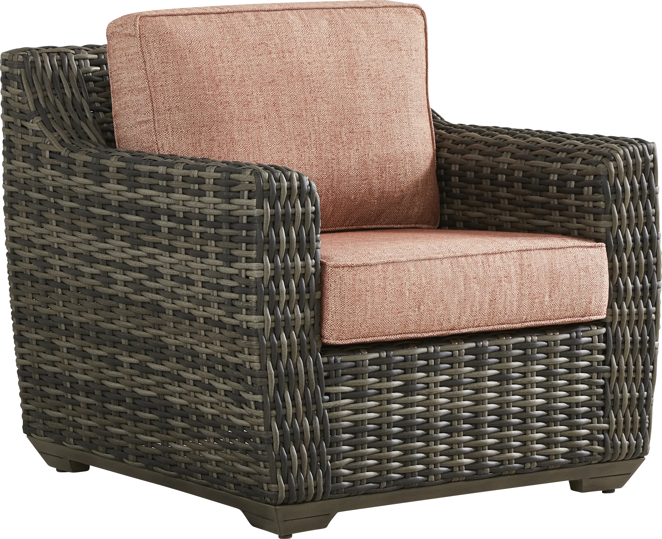 Montecello Gray Outdoor Club Chair with Terracotta Cushions - Thumbnail - Image 1