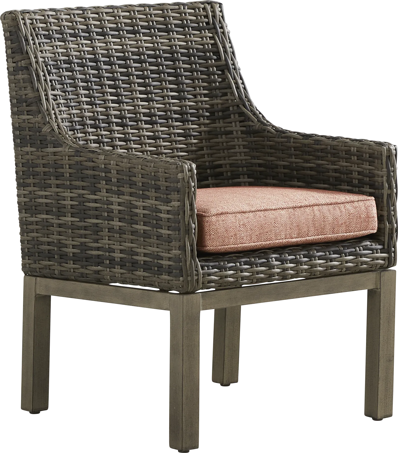 Montecello Gray Outdoor Arm Chair with Terracotta Cushion - Thumbnail - Image 1