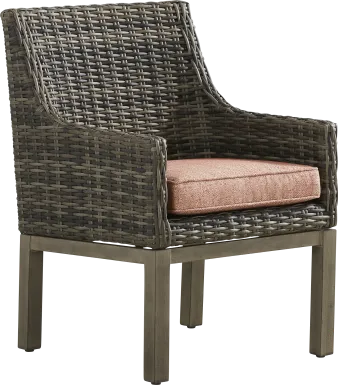 Montecello Gray Outdoor Arm Chair with Terracotta Cushion