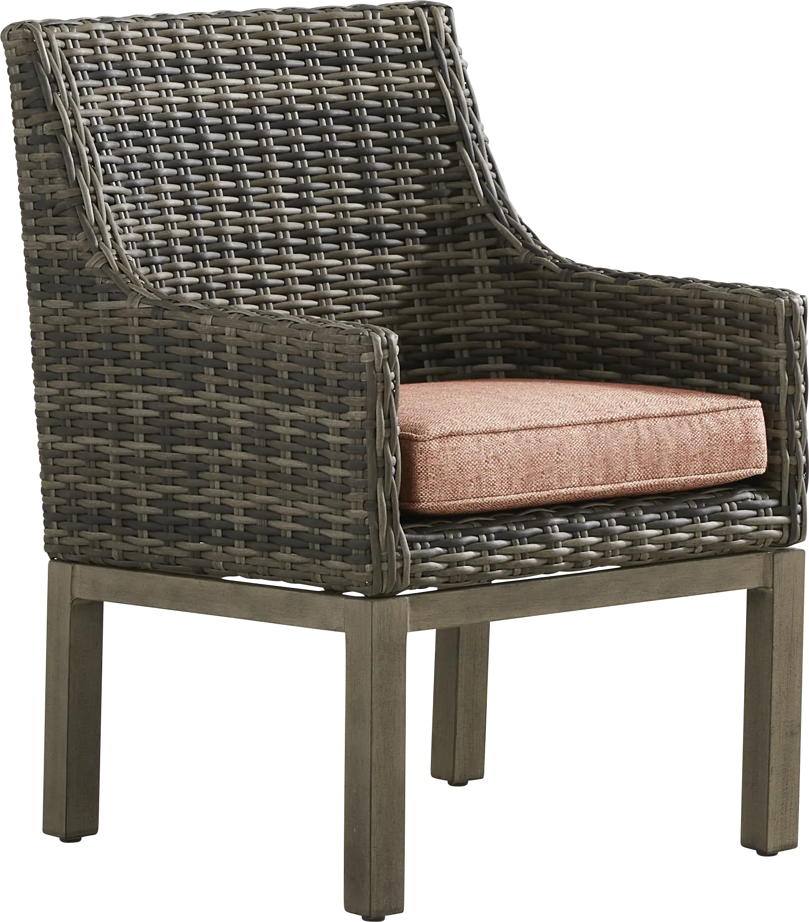 Montecello Gray Outdoor Arm Chair with Terracotta Cushion