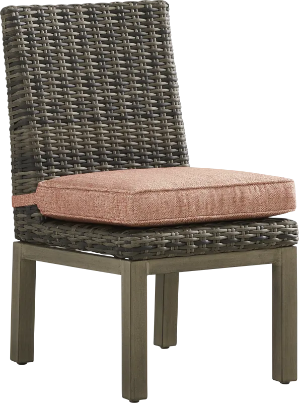 Montecello Gray Outdoor Side Chair with Terracotta Cushion