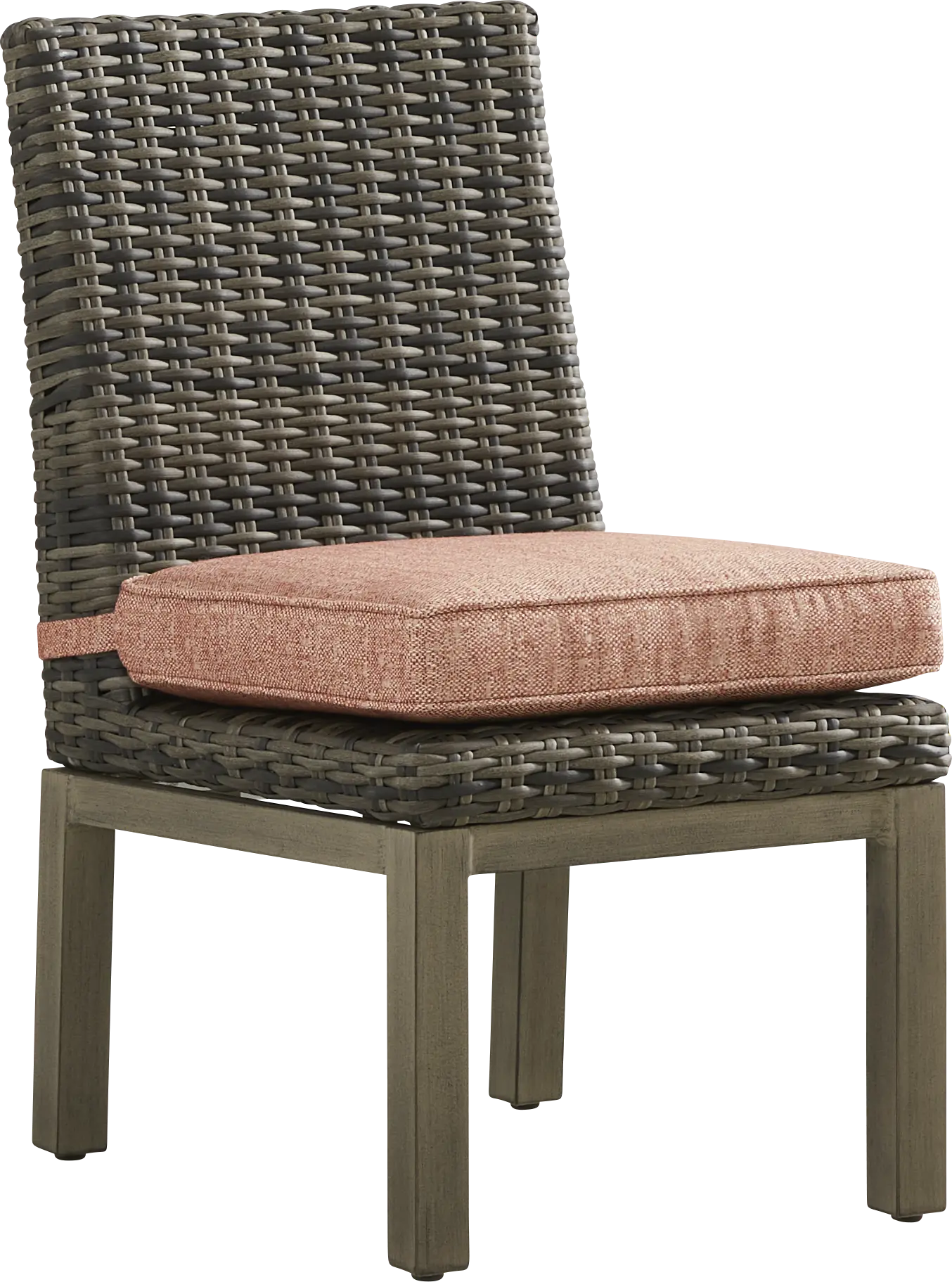 Montecello Gray Outdoor Side Chair with Terracotta Cushion