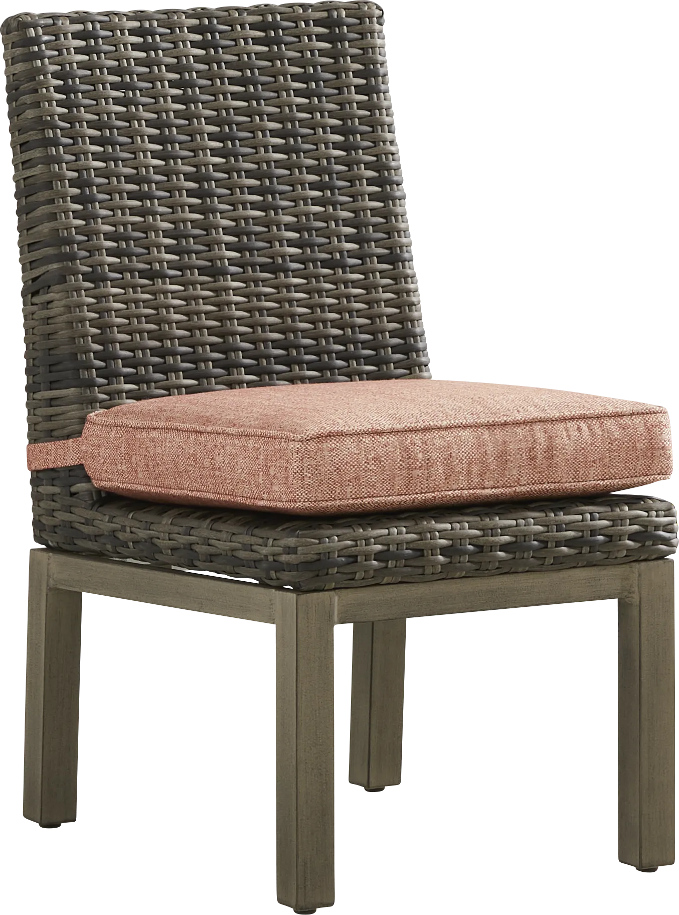 Montecello Gray Outdoor Side Chair with Terracotta Cushion - Image 1