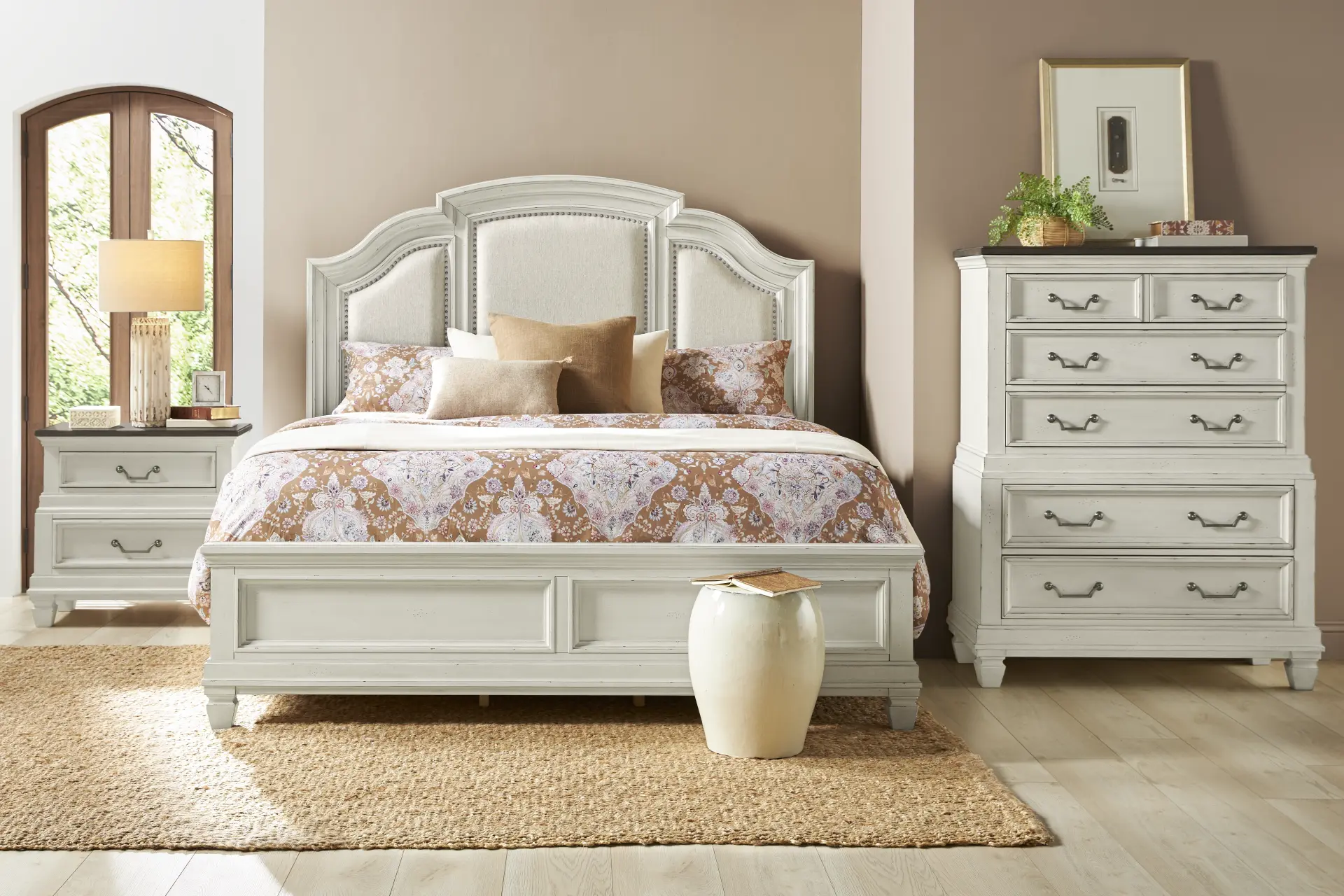 Provence White 5 Pc King Panel Bedroom