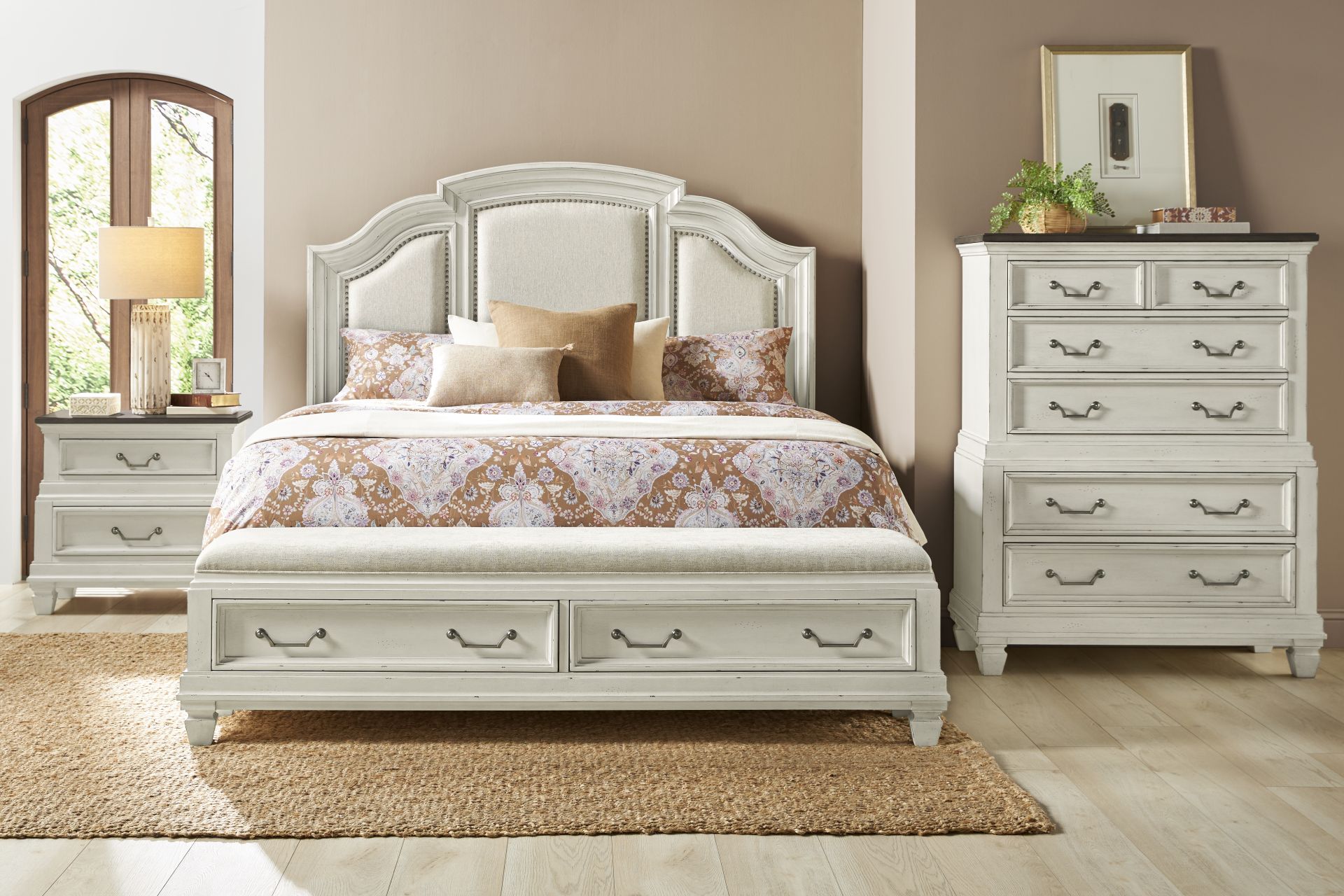 Provence White 5 Pc King Storage Bedroom - Image 1