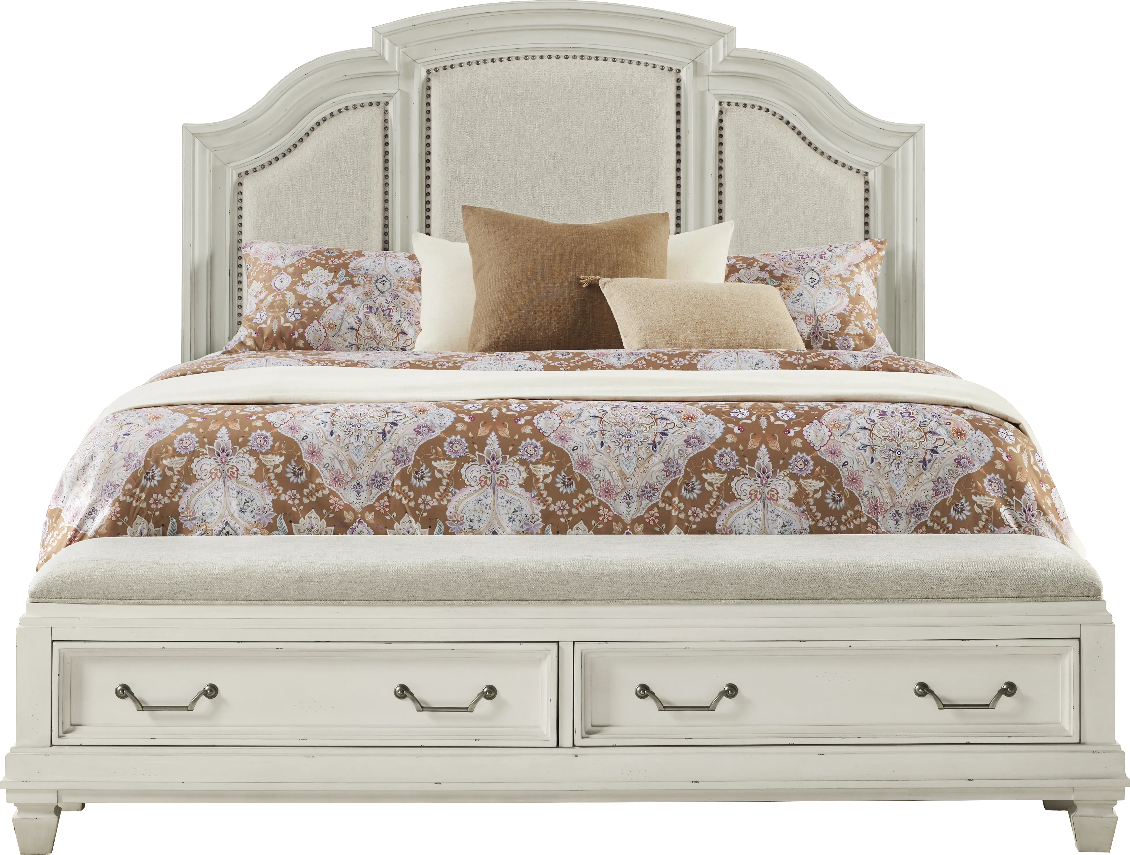 Provence White 3 Pc Queen Storage Bed - Thumbnail - Image 1
