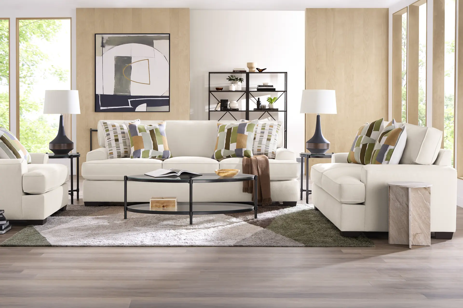 Wilkinson White 7 Pc Living Room with Sleeper Sofa